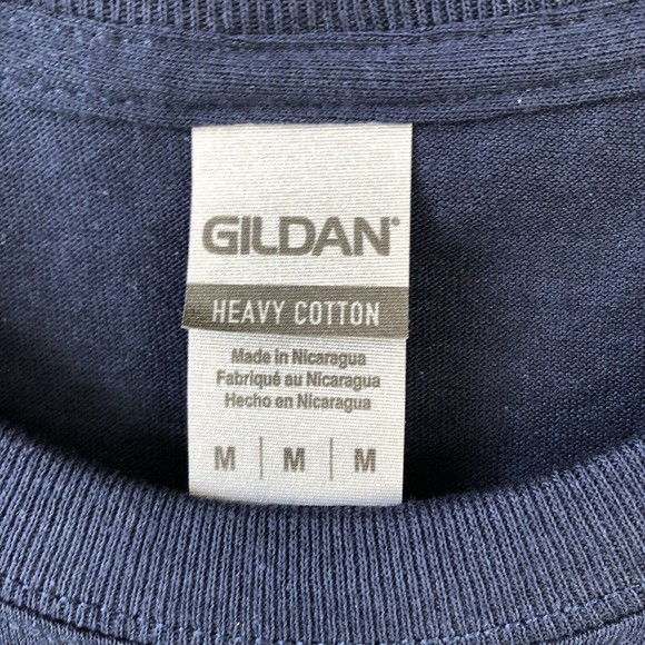 Gildan Dallas Texas T-Shirt Mens M Navy White Heavy Cotton Short Sleeve Tee - Picture 7 of 8